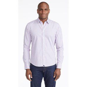 UNTUCKit Wrinkle-Free Pio Cesare Shirt Long Sleeve Pink Blue & White Check Large